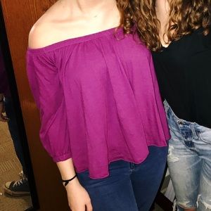 Off the shoulder purple top from Urban Outfitters